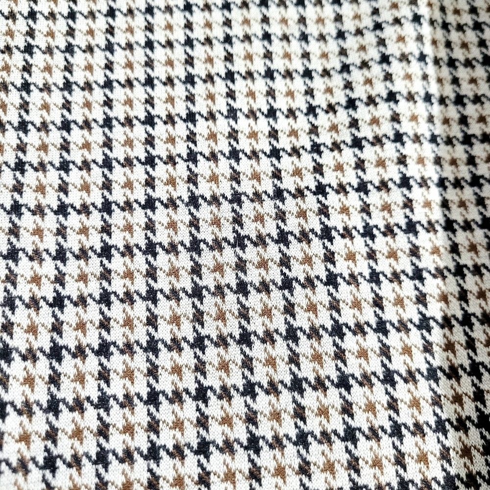 Cooper & Ella Women's Pants Size L Brown Black White Houndstooth Stretch Pullon - Picture 5 of 12